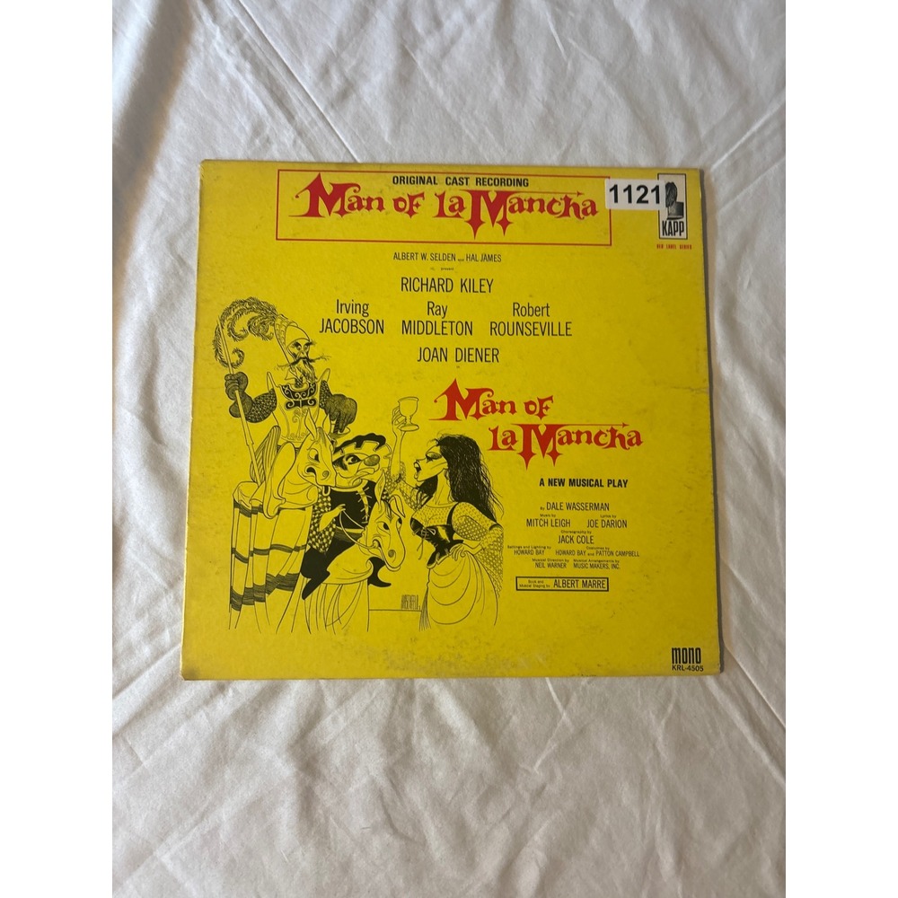 Kapp Man of La Mancha Vinyl LP Mono 12" Yellow Good Original Cast Recording 1121